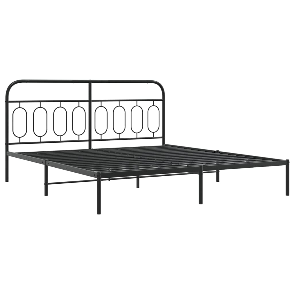 sengeramme med sengegavl 193x203 cm metal sort