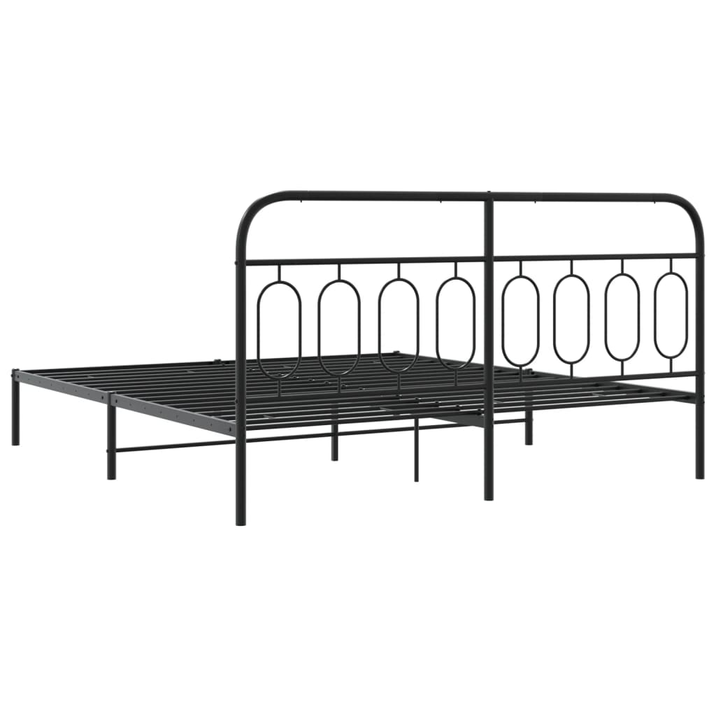 sengeramme med sengegavl 193x203 cm metal sort