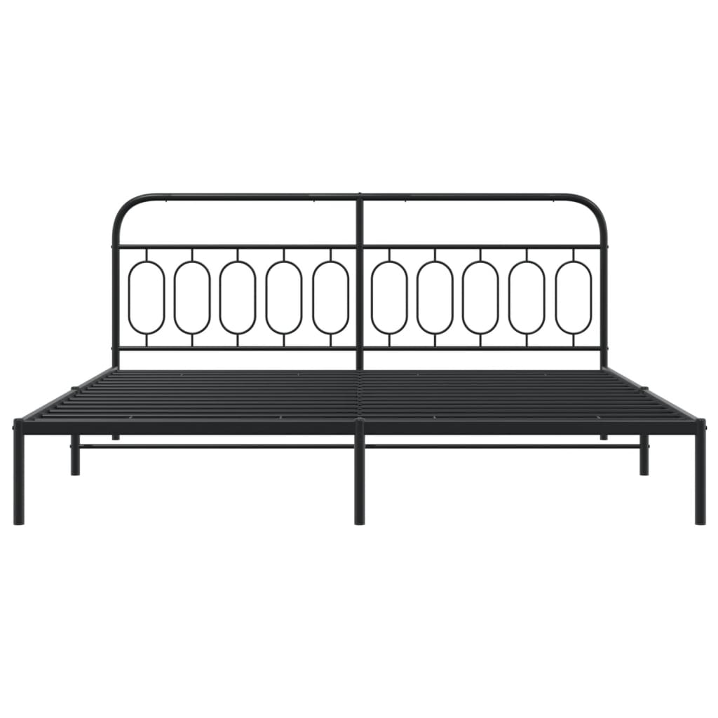 sengeramme med sengegavl 200x200 cm metal sort