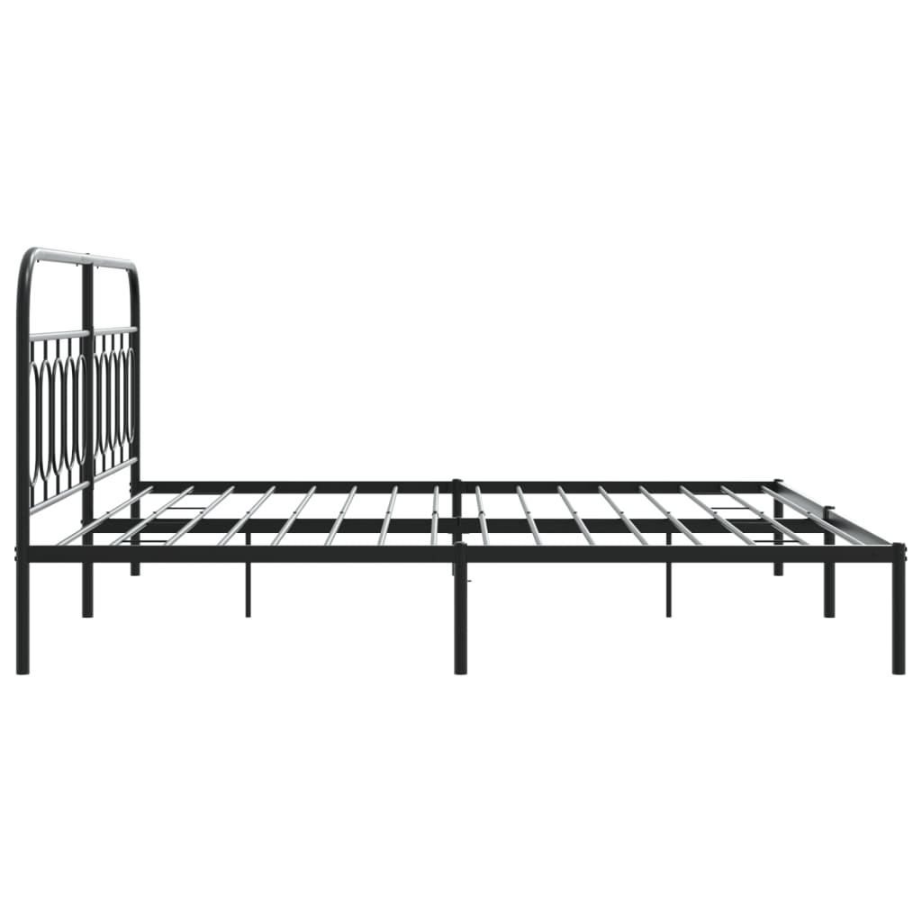 sengeramme med sengegavl 200x200 cm metal sort