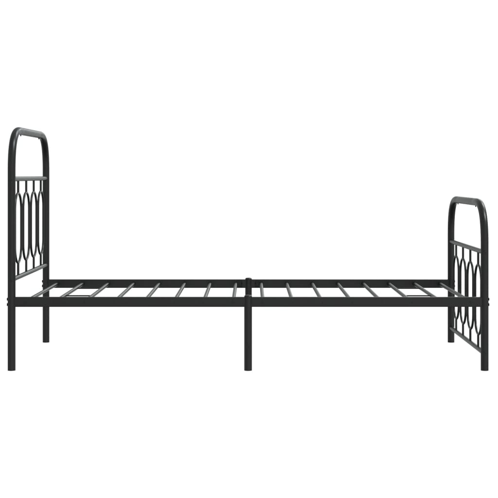 sengeramme med sengegavl og fodgærde 80x200 cm metal sort