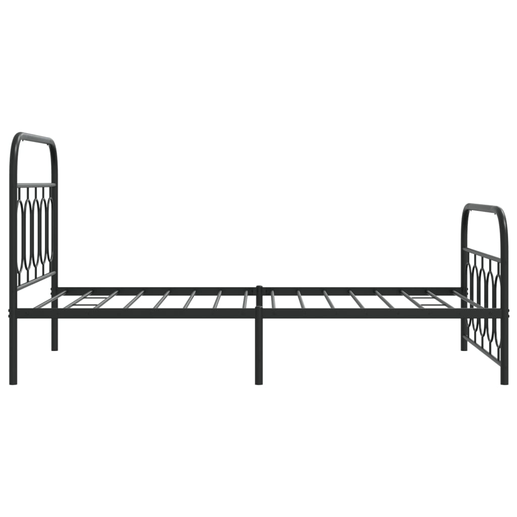 sengeramme med sengegavl og fodgærde 107x203 cm metal sort