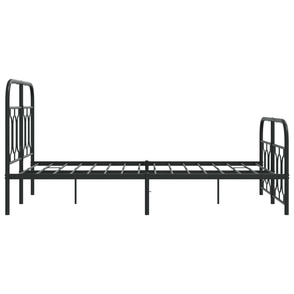 sengeramme med sengegavl og fodgærde 120x190 cm metal sort