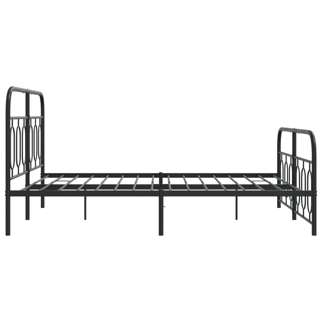 sengeramme med sengegavl og fodgærde 140x190 cm metal sort