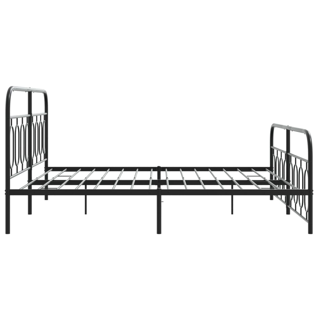 sengeramme med sengegavl og fodgærde 183x213 cm metal sort