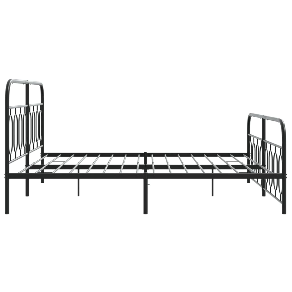 sengeramme med sengegavl og fodgærde 193x203 cm metal sort