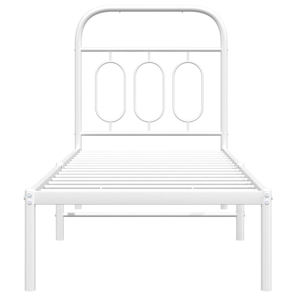 sengeramme uden madras med hovedgærde 75x190 cm hvid