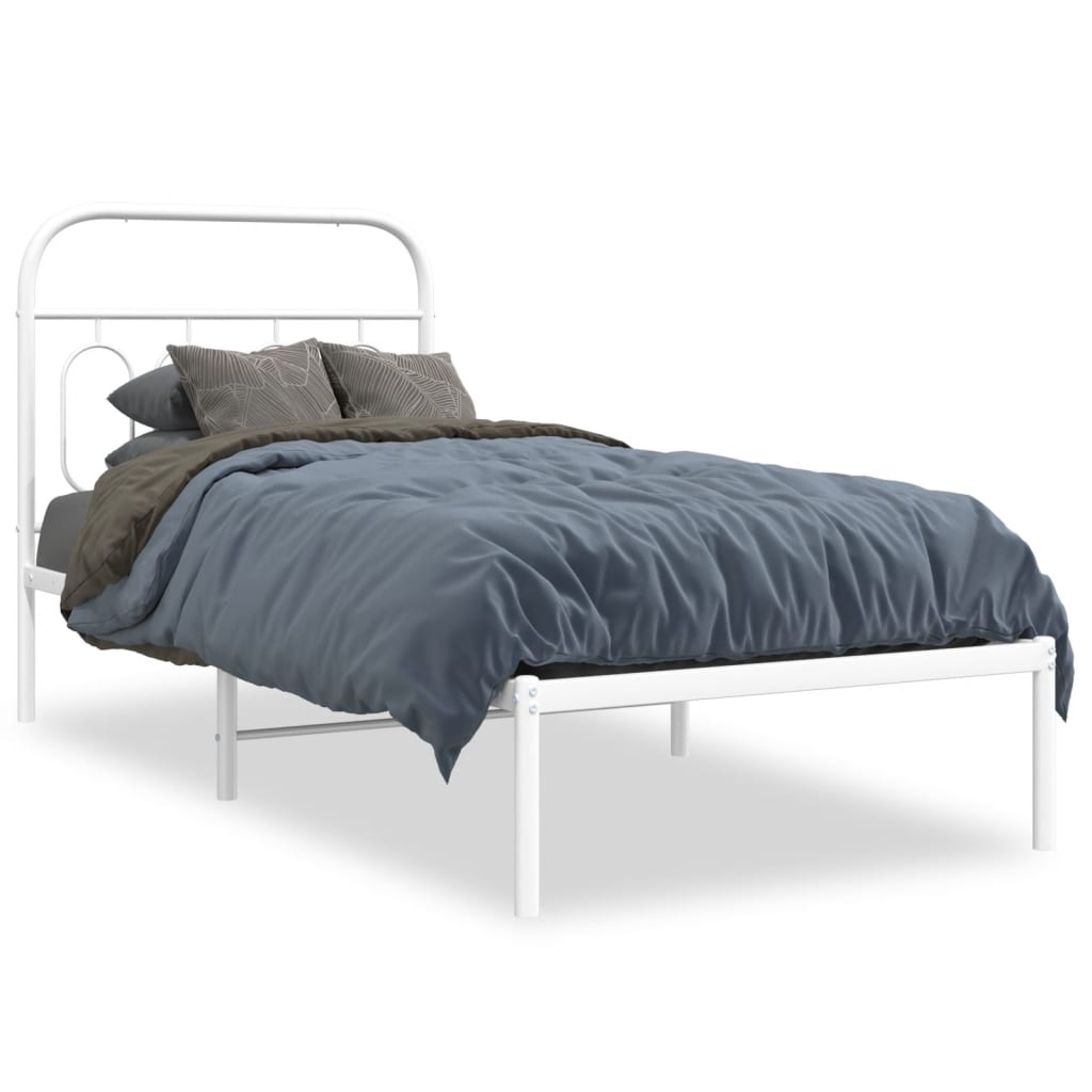 sengeramme med sengegavl 80x200 cm metal hvid
