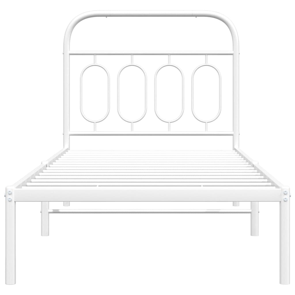 sengeramme med sengegavl 80x200 cm metal hvid