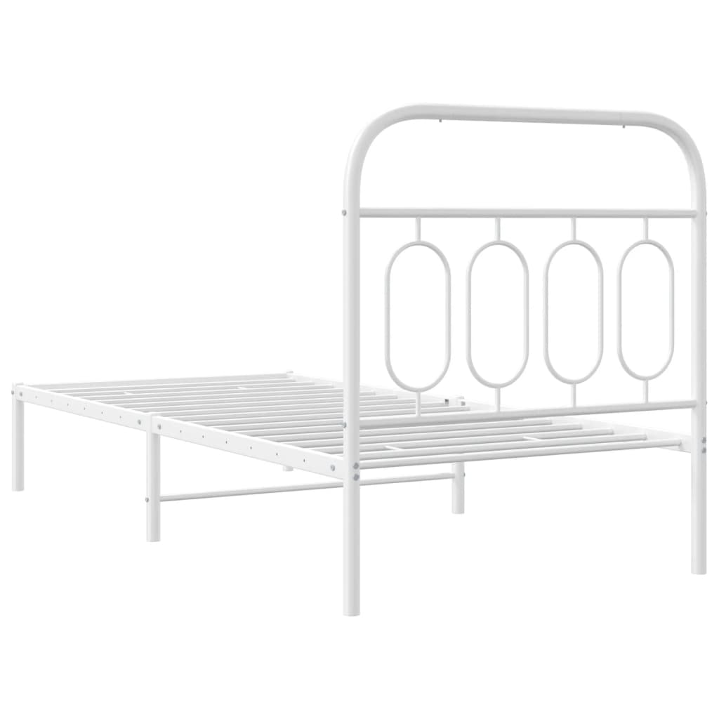 sengeramme med sengegavl 80x200 cm metal hvid