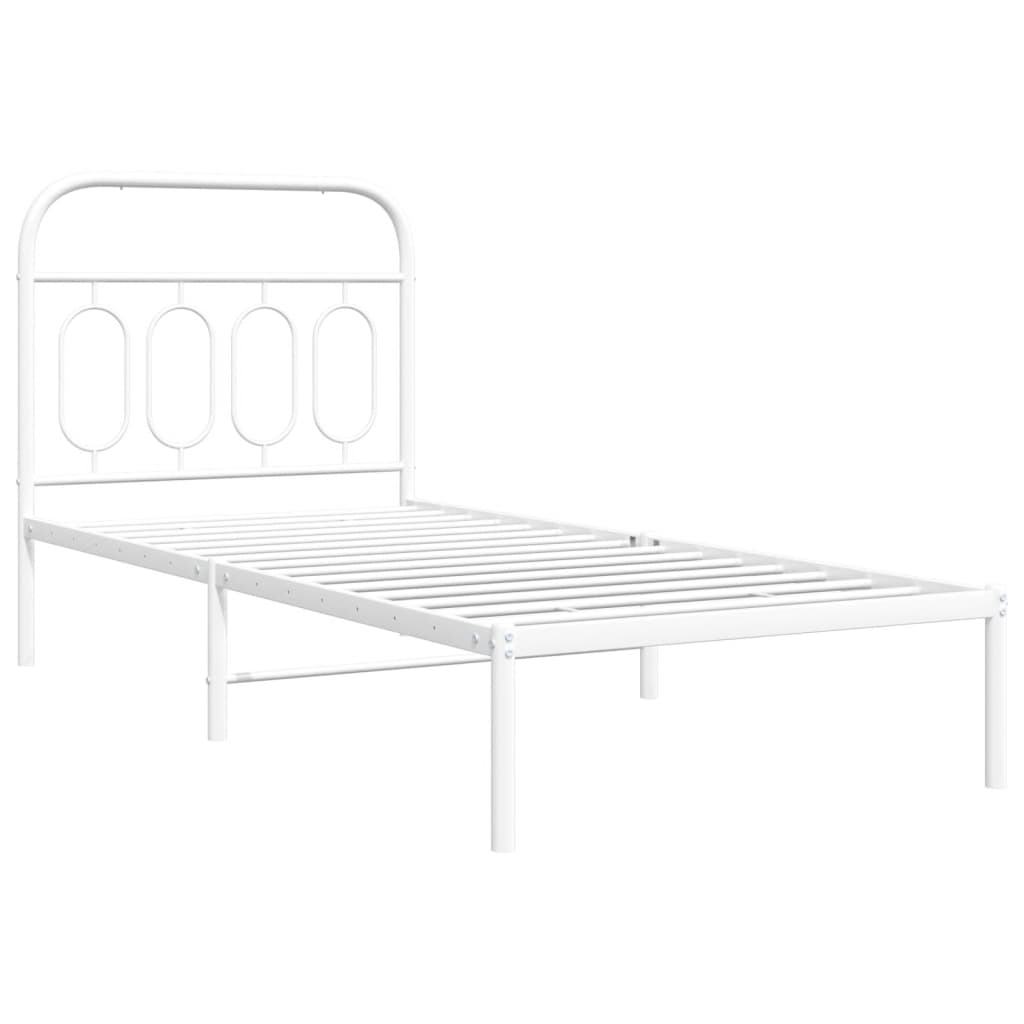 sengeramme med sengegavl 90x190 cm metal hvid