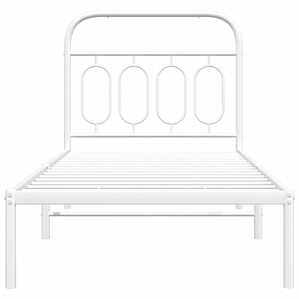 sengeramme med sengegavl 90x190 cm metal hvid