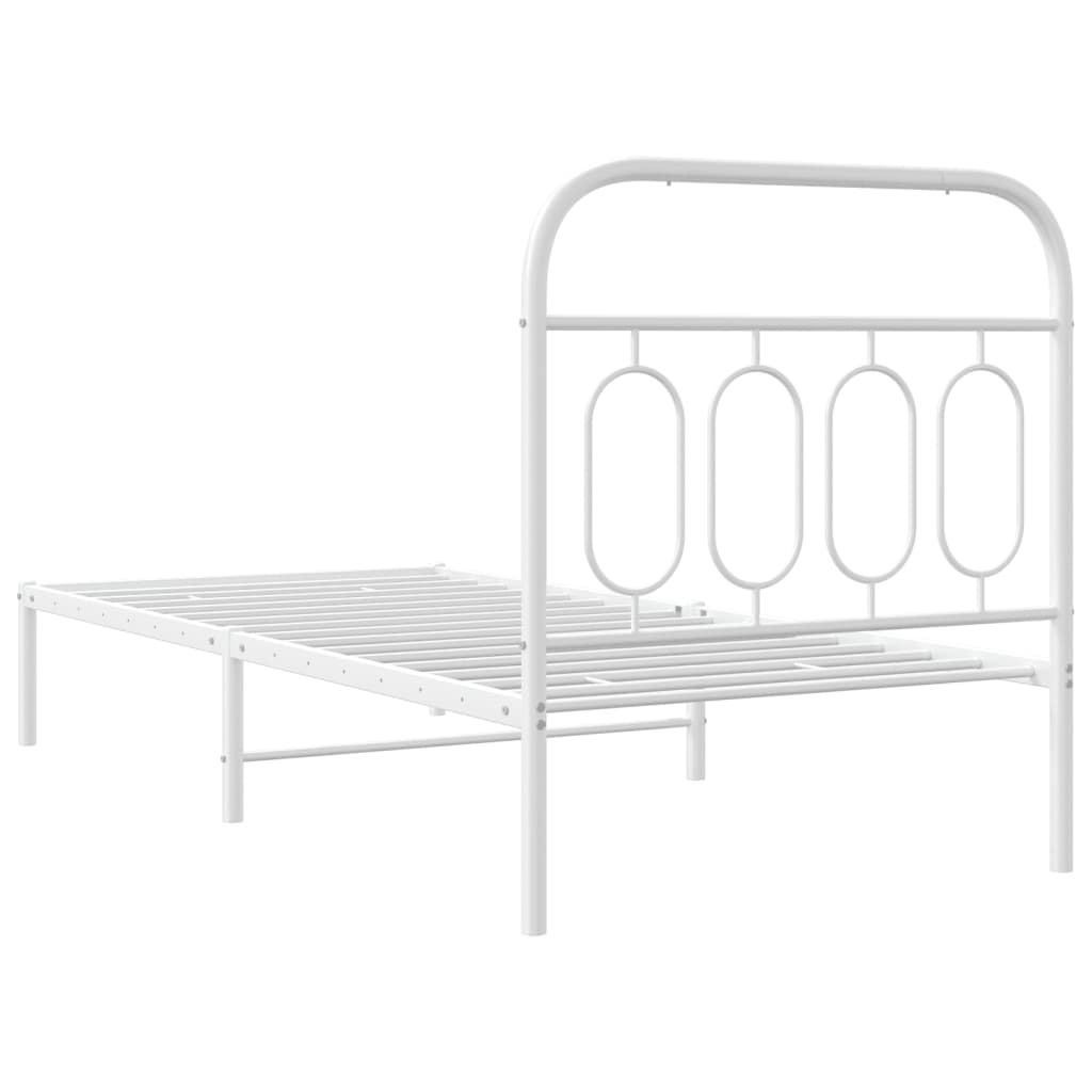 sengeramme med sengegavl 90x190 cm metal hvid