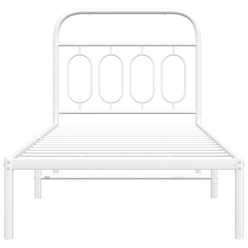 sengeramme med sengegavl 90x200 cm metal hvid