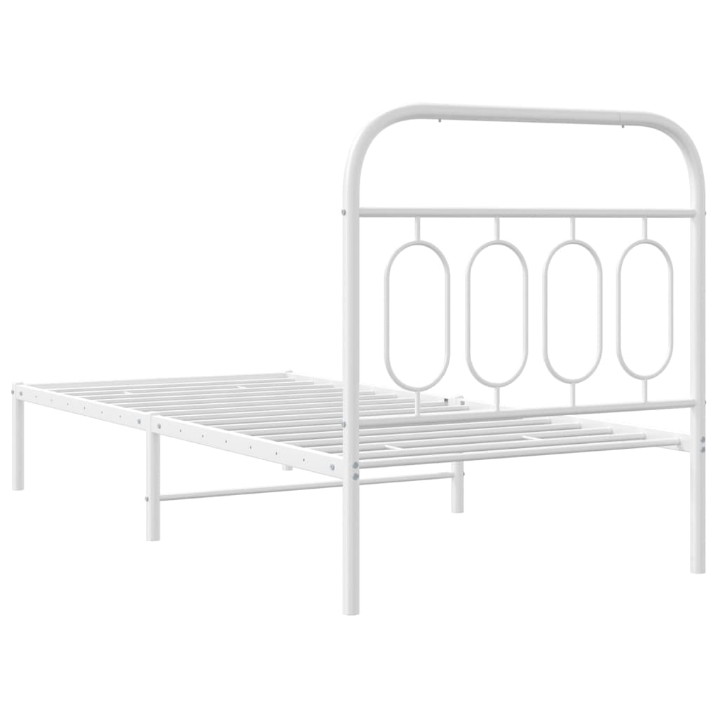 sengeramme med sengegavl 90x200 cm metal hvid
