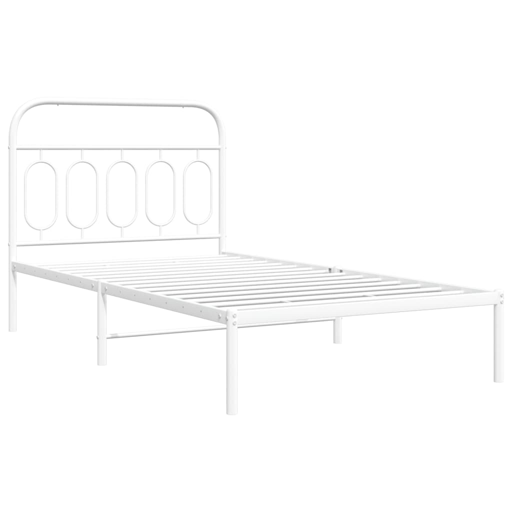 sengeramme med sengegavl 107x203 cm metal hvid