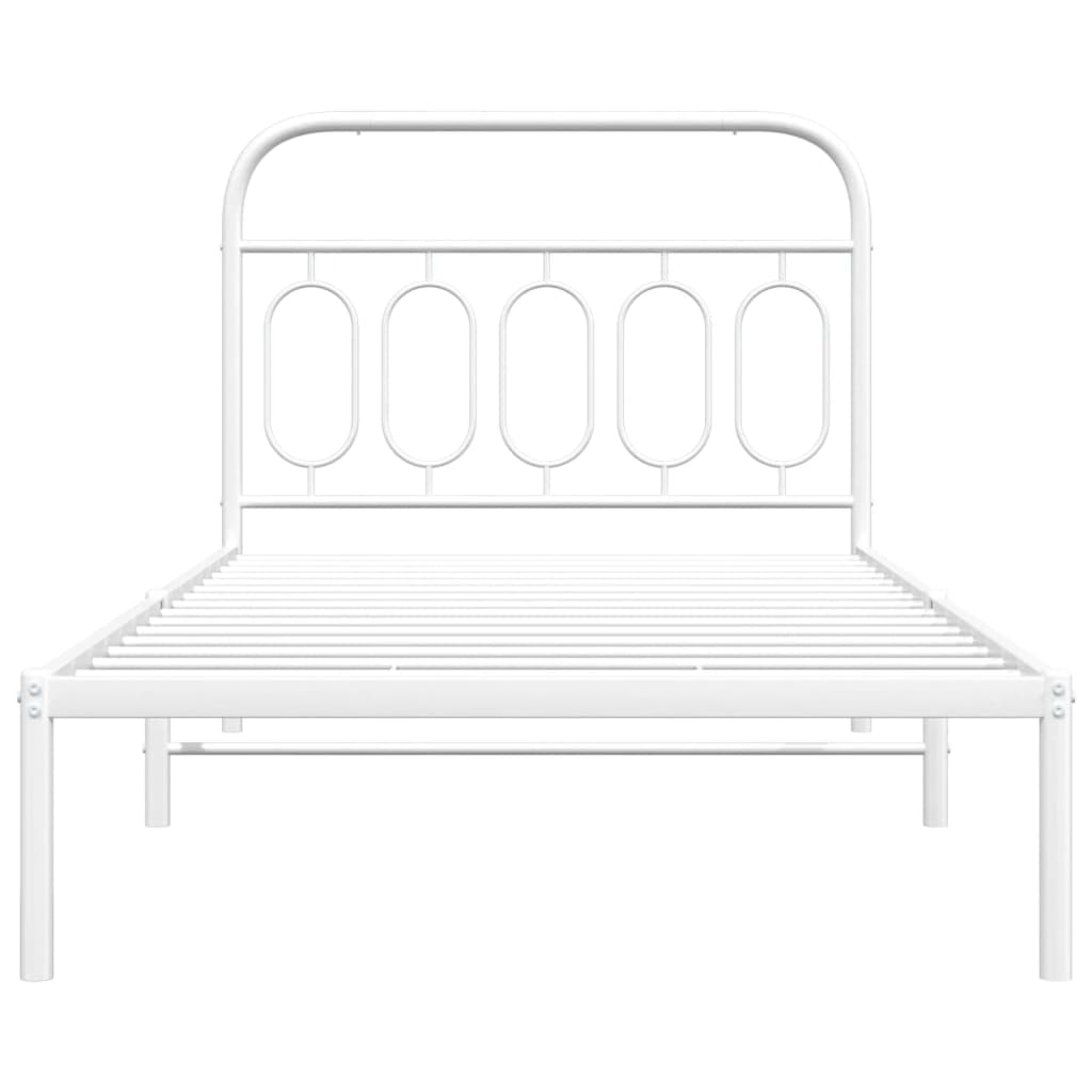 sengeramme med sengegavl 107x203 cm metal hvid