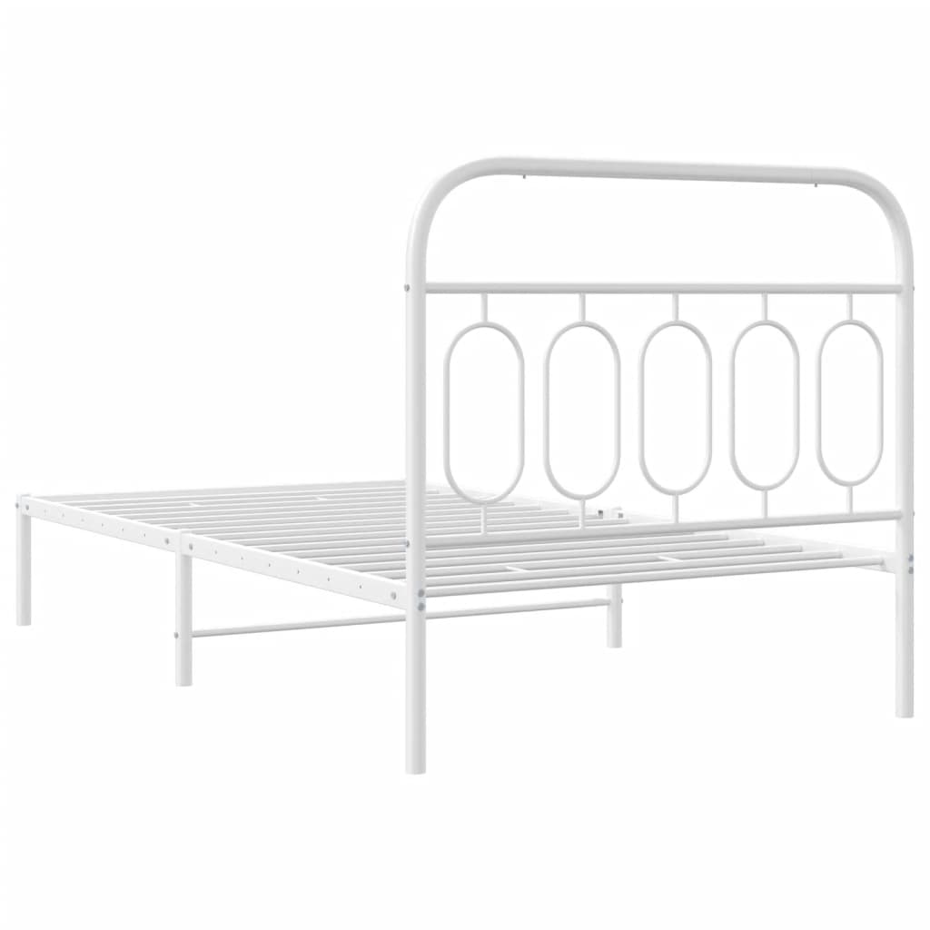 sengeramme med sengegavl 107x203 cm metal hvid
