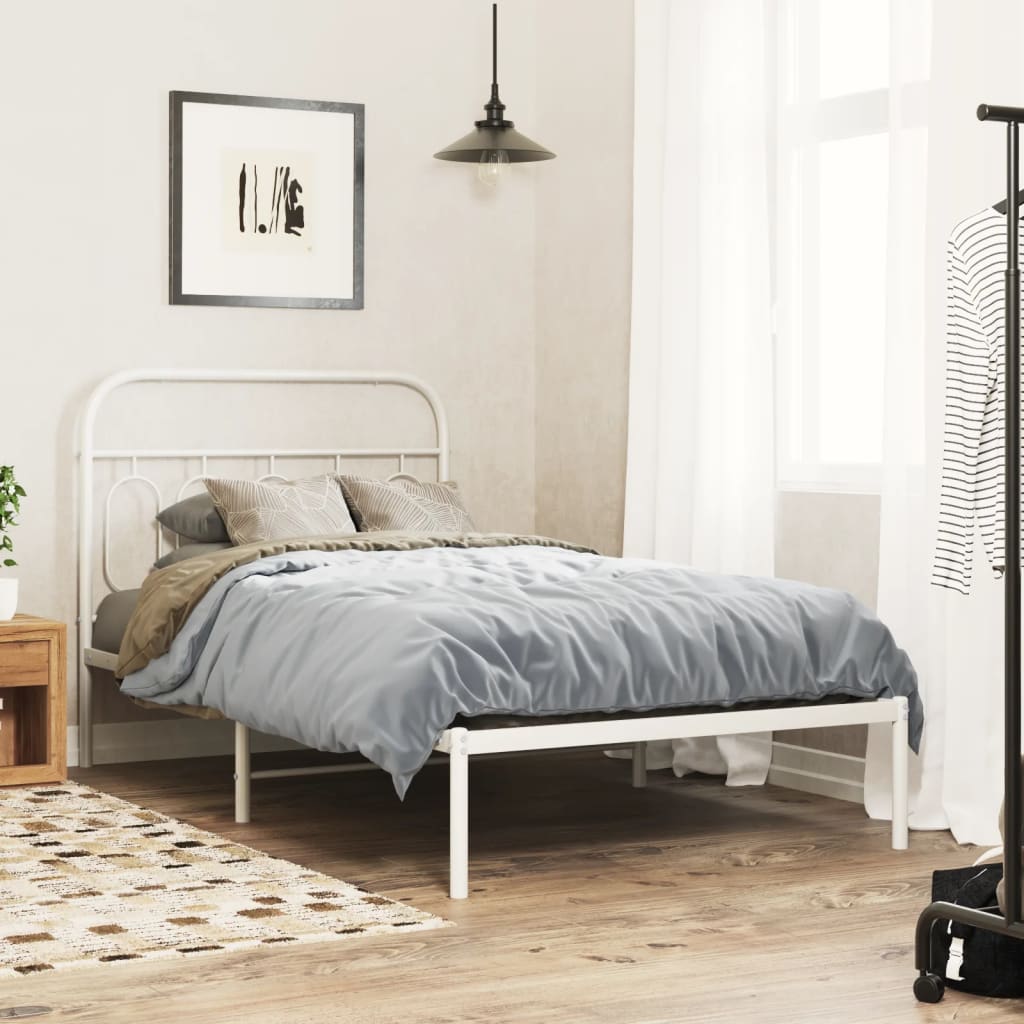 sengeramme med sengegavl 107x203 cm metal hvid