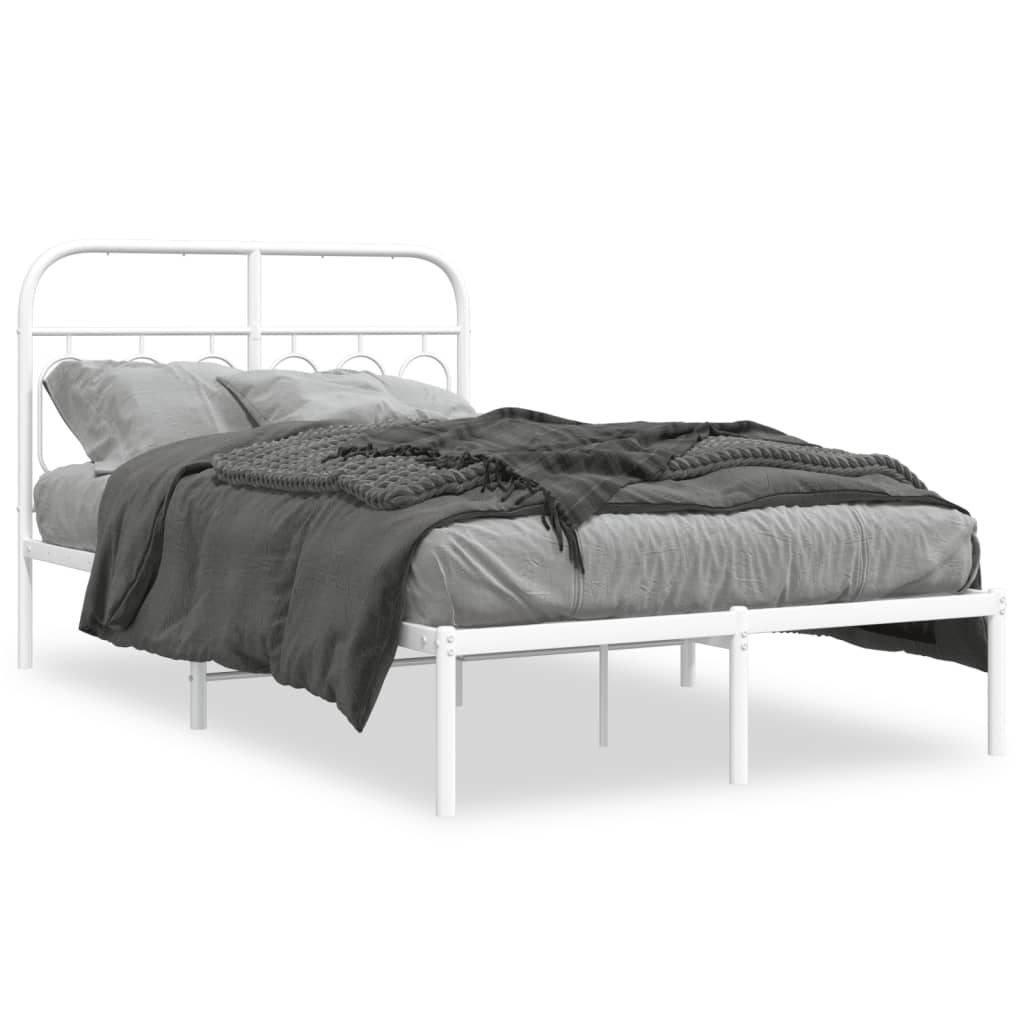 sengeramme med sengegavl 120x200 cm metal hvid