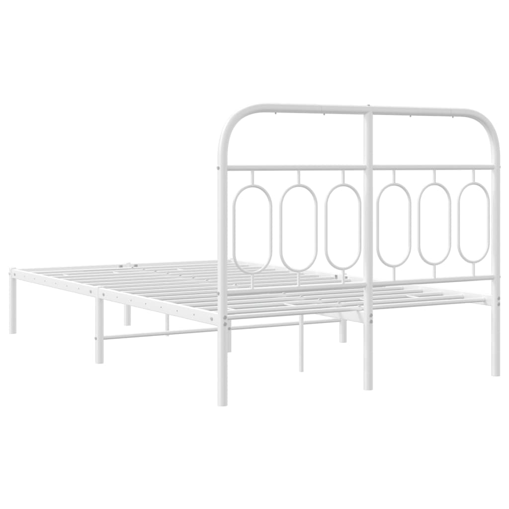 sengeramme med sengegavl 120x200 cm metal hvid