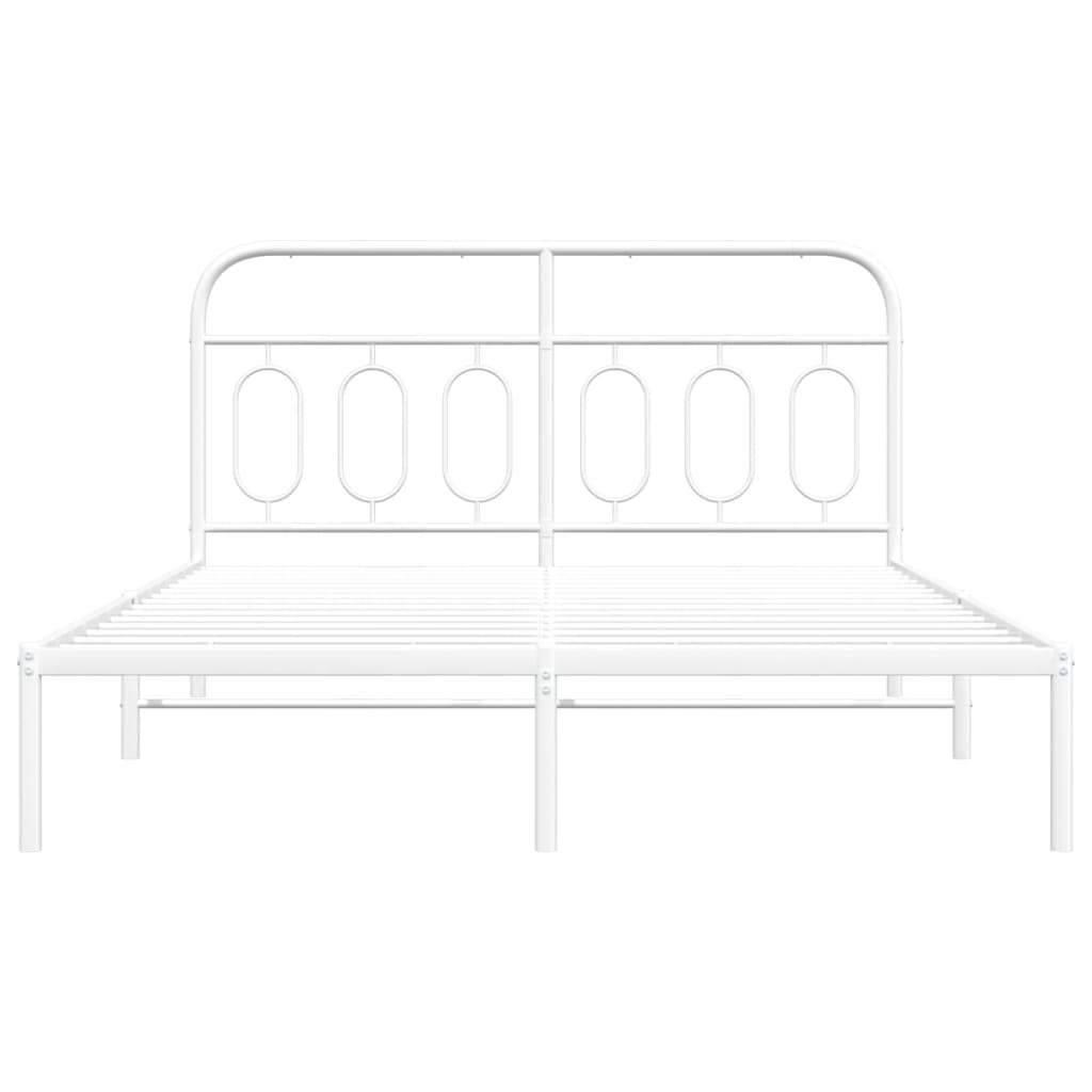 sengeramme med sengegavl 135x190 cm metal hvid