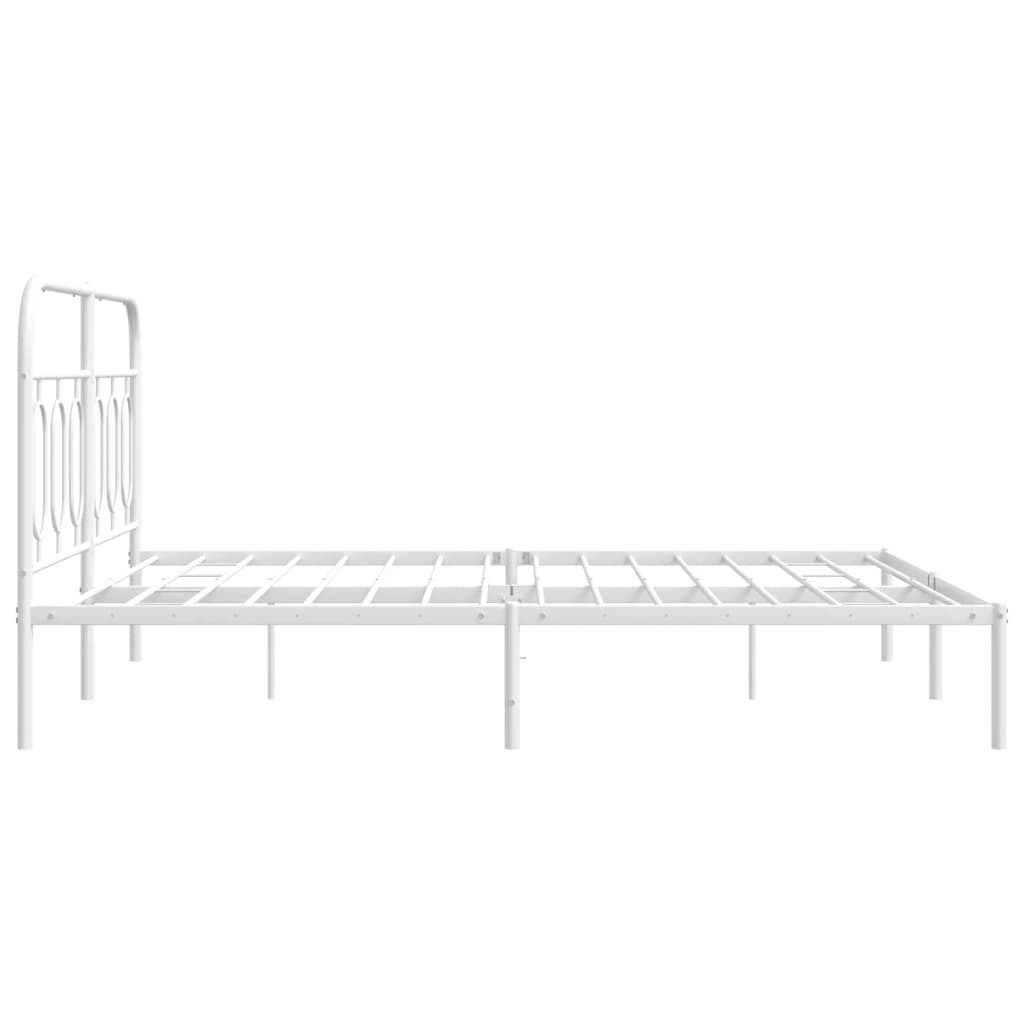sengeramme med sengegavl 135x190 cm metal hvid