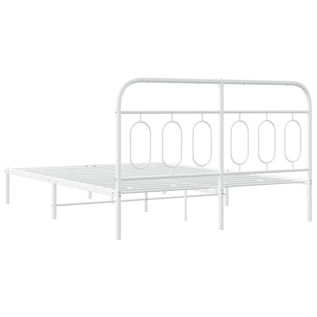 sengeramme med sengegavl 135x190 cm metal hvid