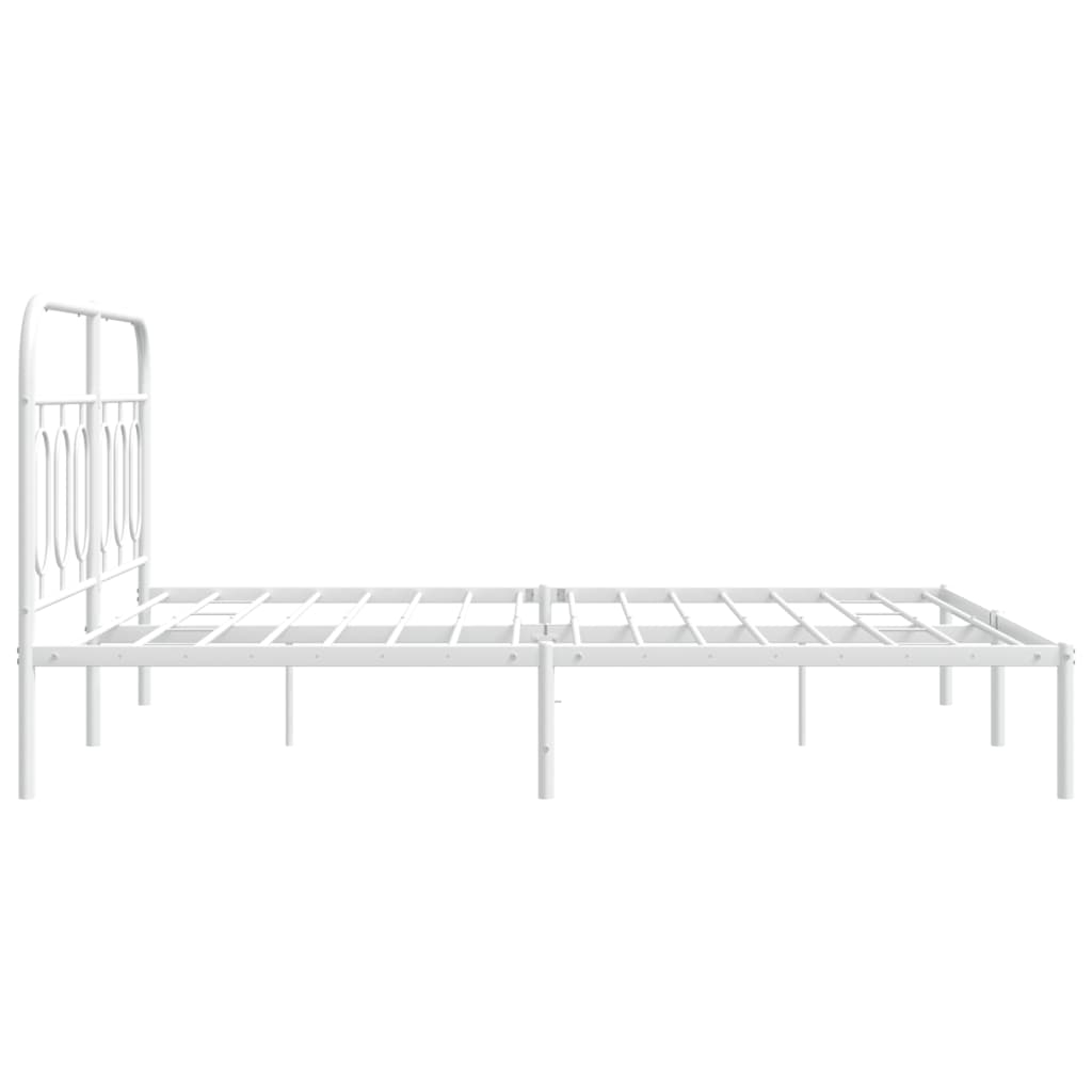 sengeramme med sengegavl 150x200 cm metal hvid