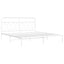 sengeramme med sengegavl 183x213 cm metal hvid