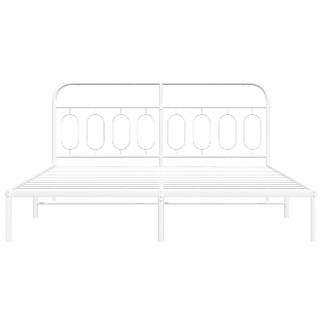 sengeramme med sengegavl 183x213 cm metal hvid