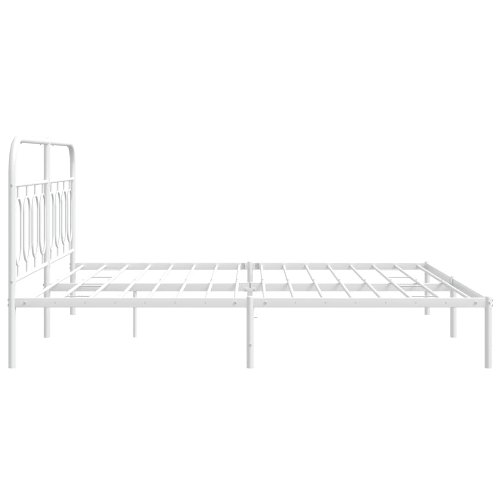 sengeramme med sengegavl 183x213 cm metal hvid