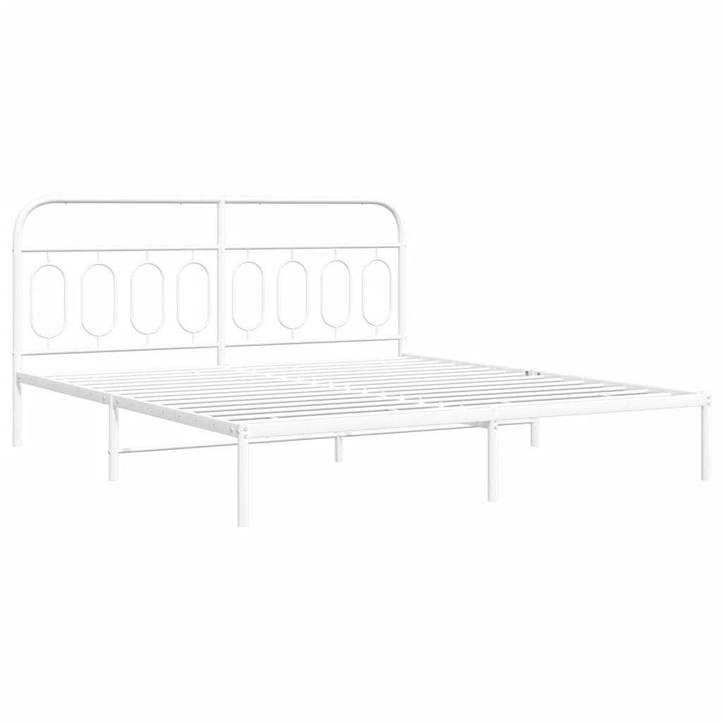 sengeramme med sengegavl 193x203 cm metal hvid