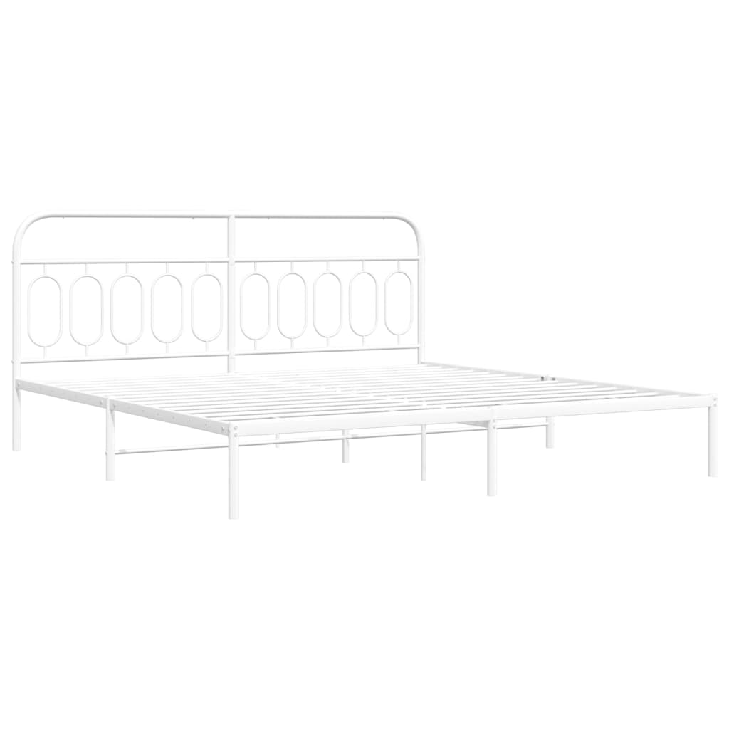 sengeramme med sengegavl 200x200 cm metal hvid