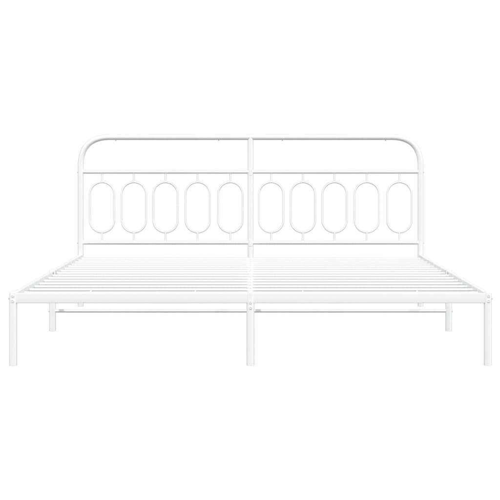 sengeramme med sengegavl 200x200 cm metal hvid