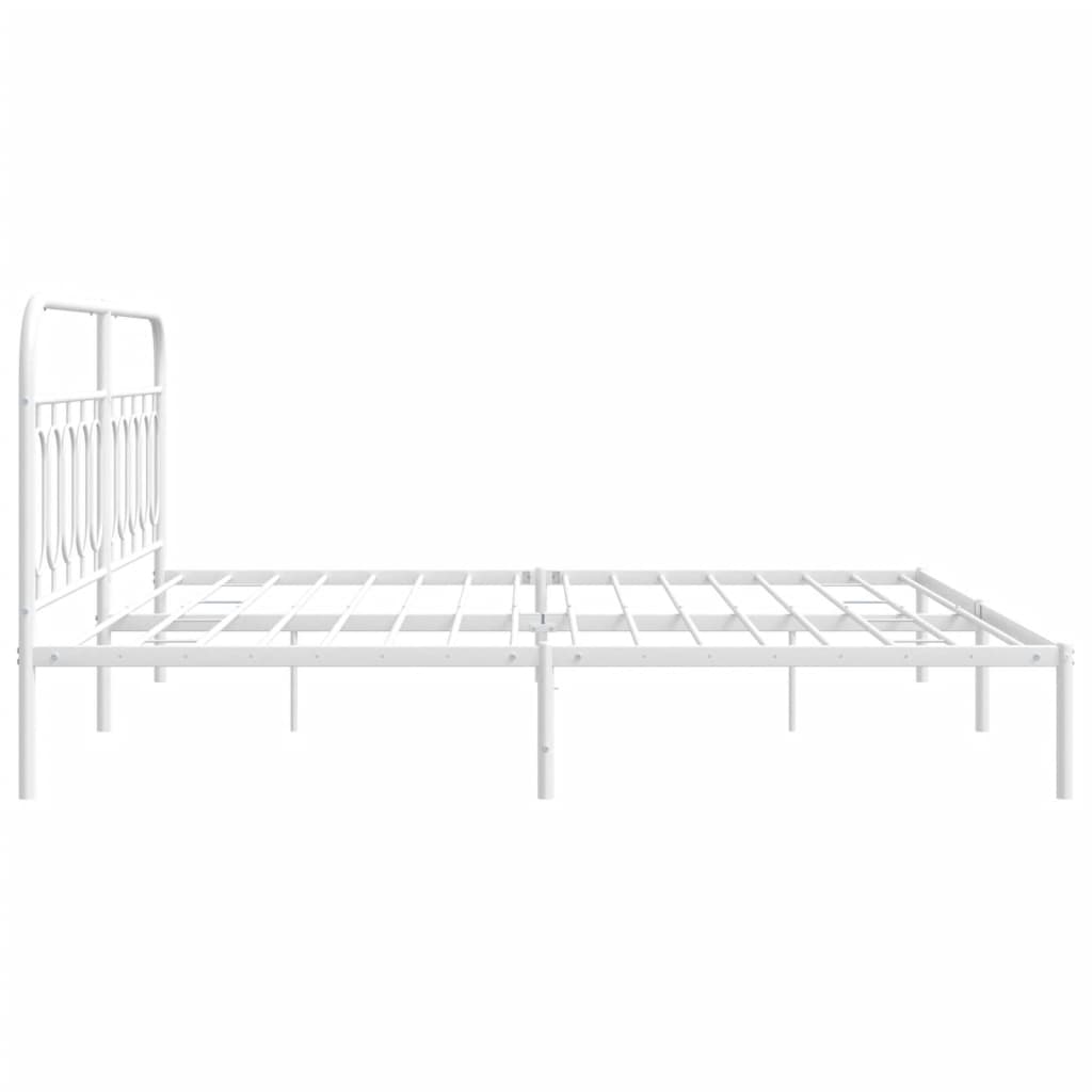 sengeramme med sengegavl 200x200 cm metal hvid