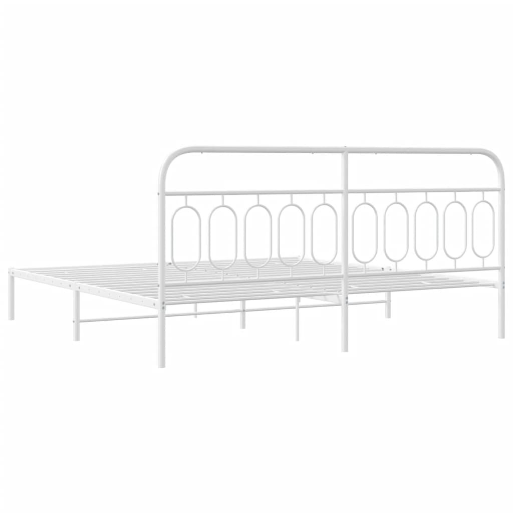 sengeramme med sengegavl 200x200 cm metal hvid