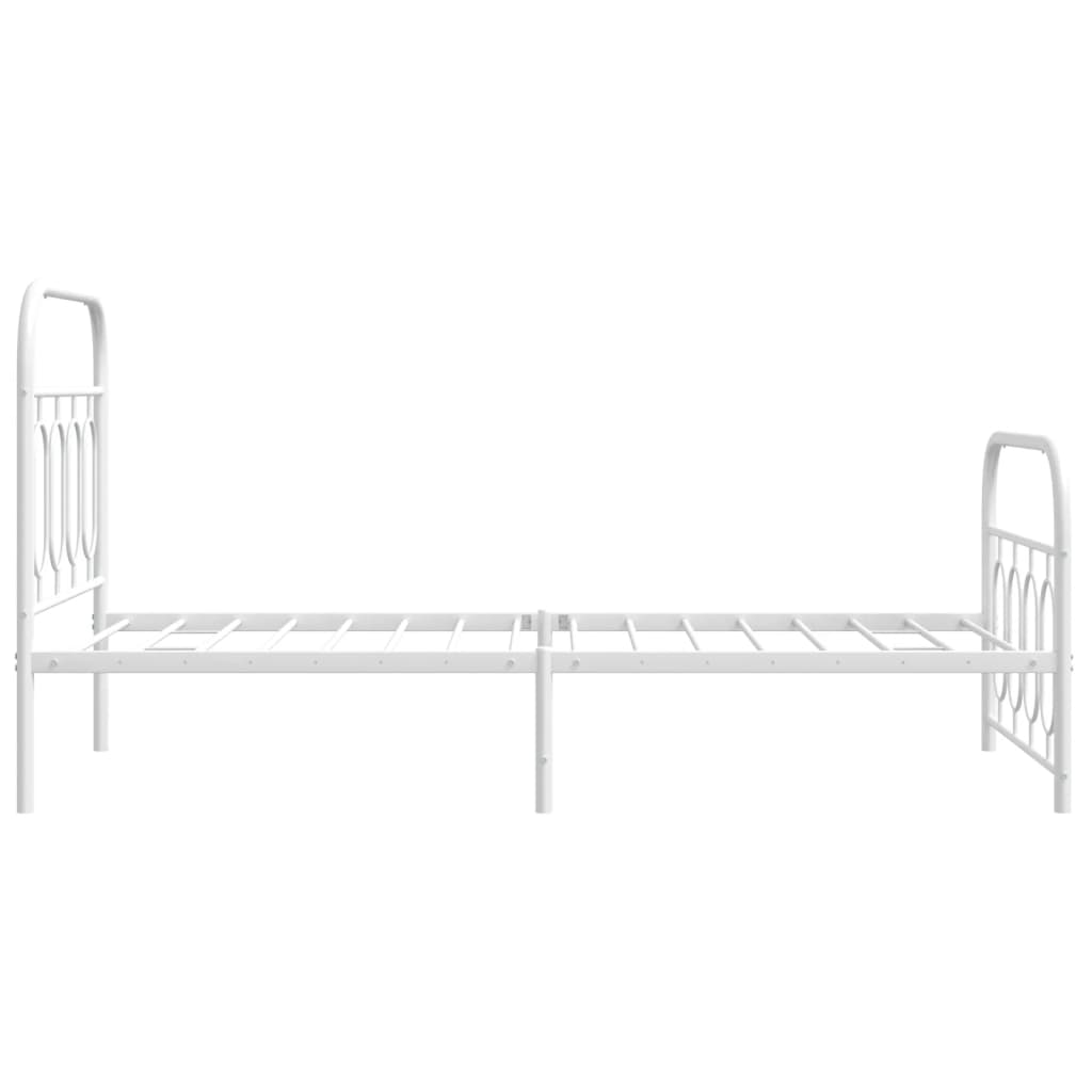 sengeramme med sengegavl og fodgærde 80x200 cm metal hvid
