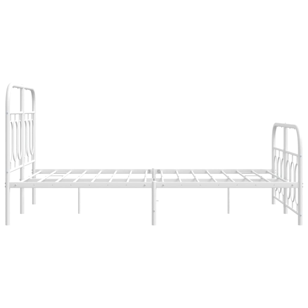 sengeramme med sengegavl og fodgærde 120x200 cm metal hvid