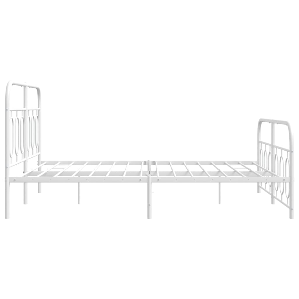 sengeramme med sengegavl og fodgærde 150x200 cm metal hvid