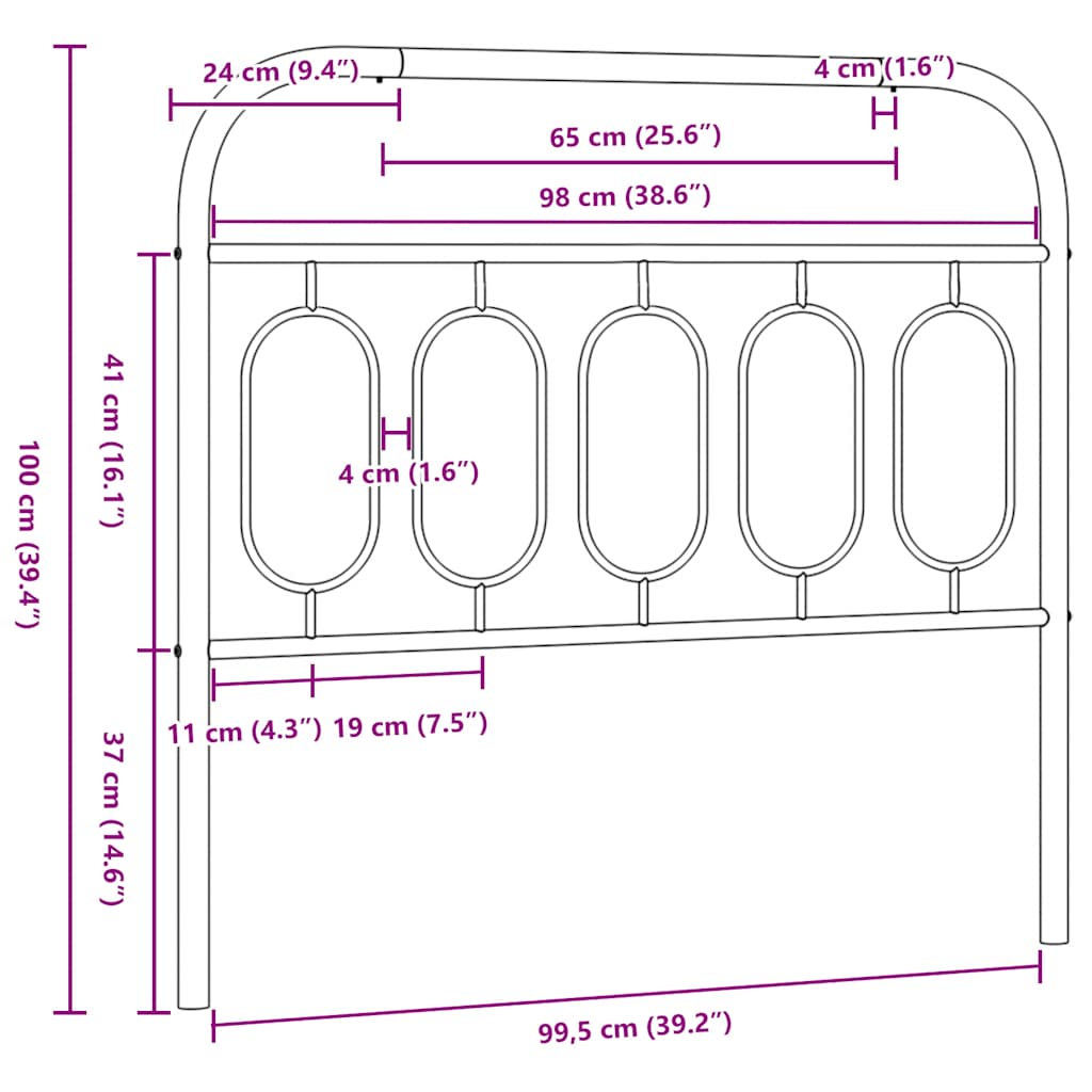 udskiftningsgavl 100 cm metal hvid