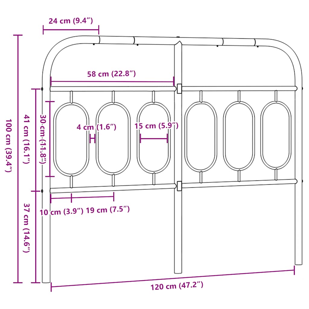 udskiftningsgavl 120 cm metal hvid