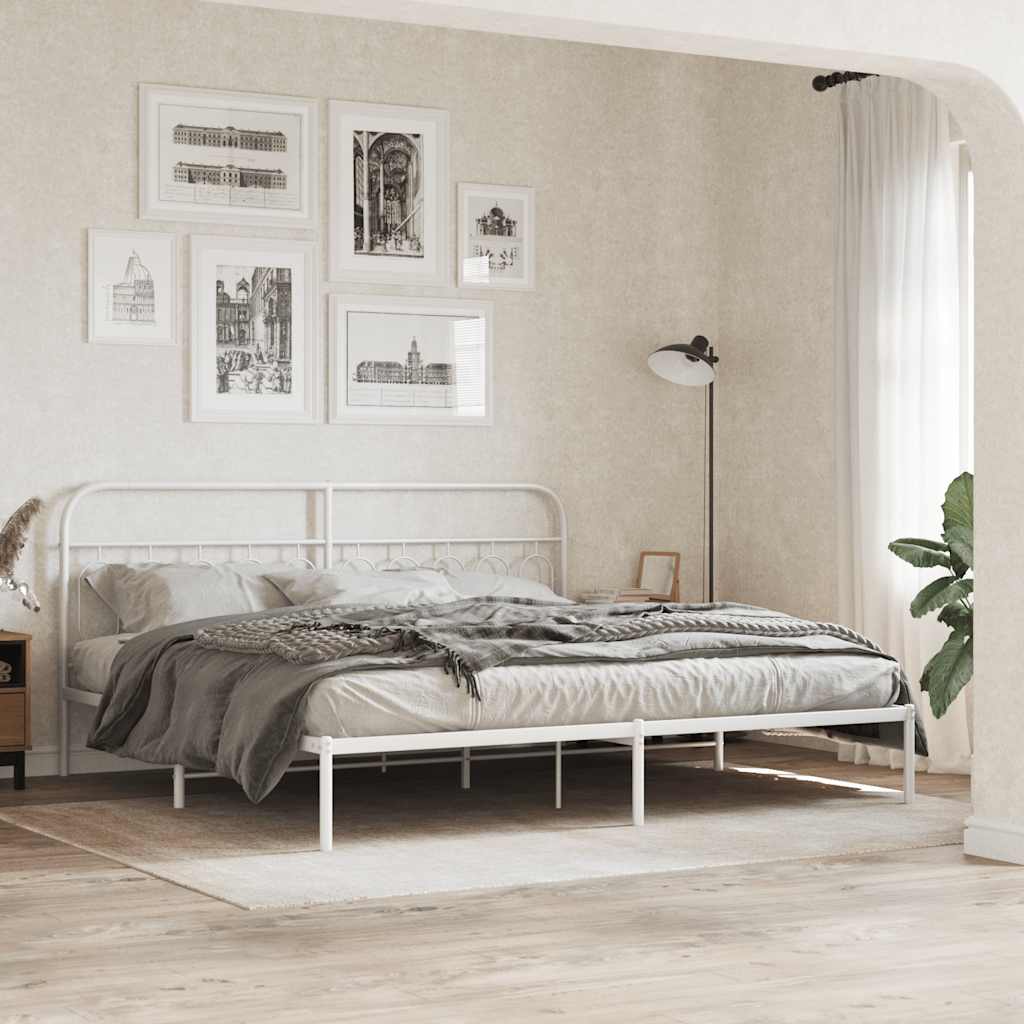 udskiftningsgavl 200 cm metal hvid