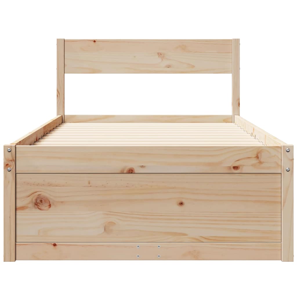 sengeramme uden madras 90x200 cm massivt fyrretræ