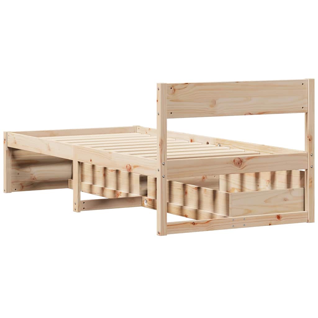 sengeramme uden madras 90x190 cm massivt fyrretræ