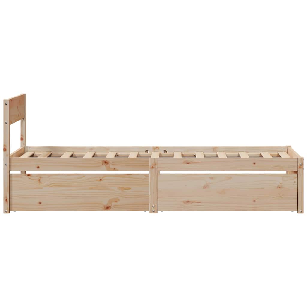 sengeramme uden madras 75x190 cm massivt fyrretræ