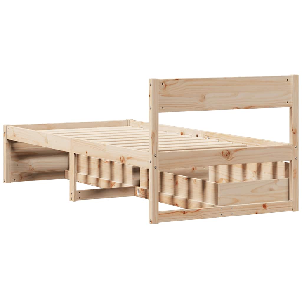 sengeramme uden madras 75x190 cm massivt fyrretræ