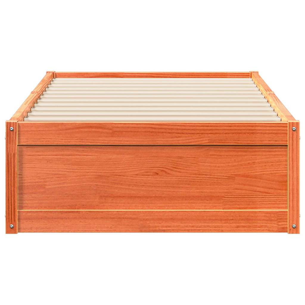 sengeramme uden madras 100x200 cm massivt fyrretræ gyldenbrun