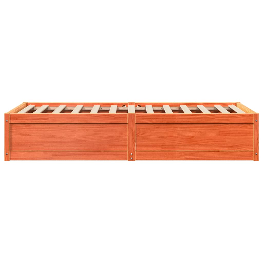 sengeramme uden madras 100x200 cm massivt fyrretræ gyldenbrun