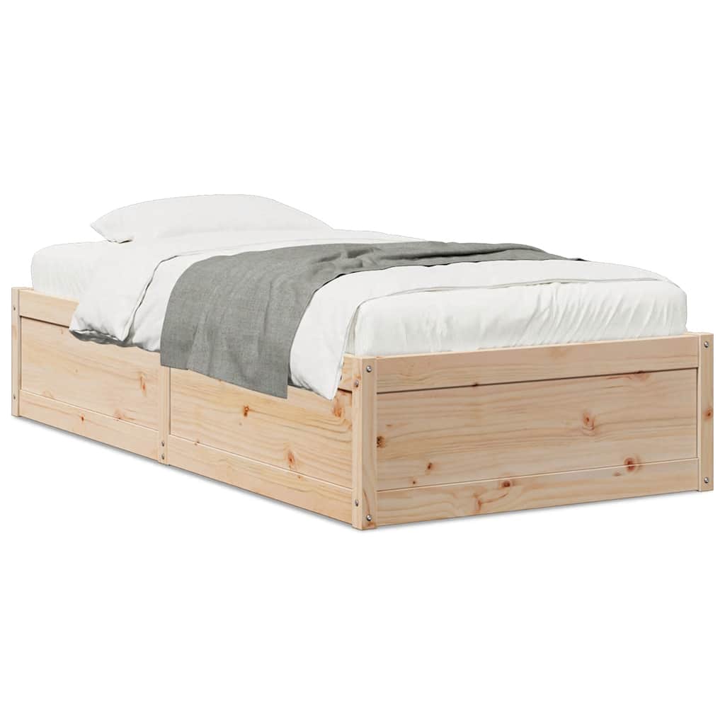 sengeramme uden madras 90x190 cm massivt fyrretræ